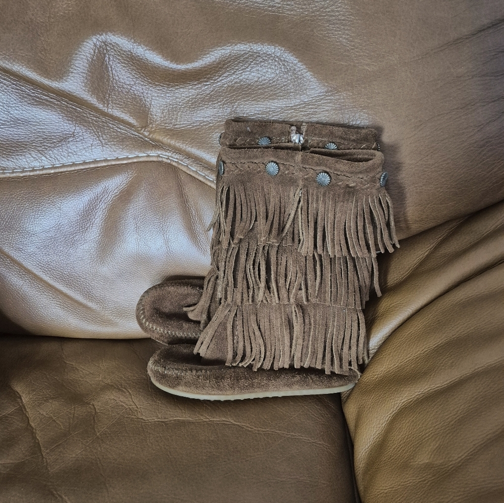 Brown Fringe Boots